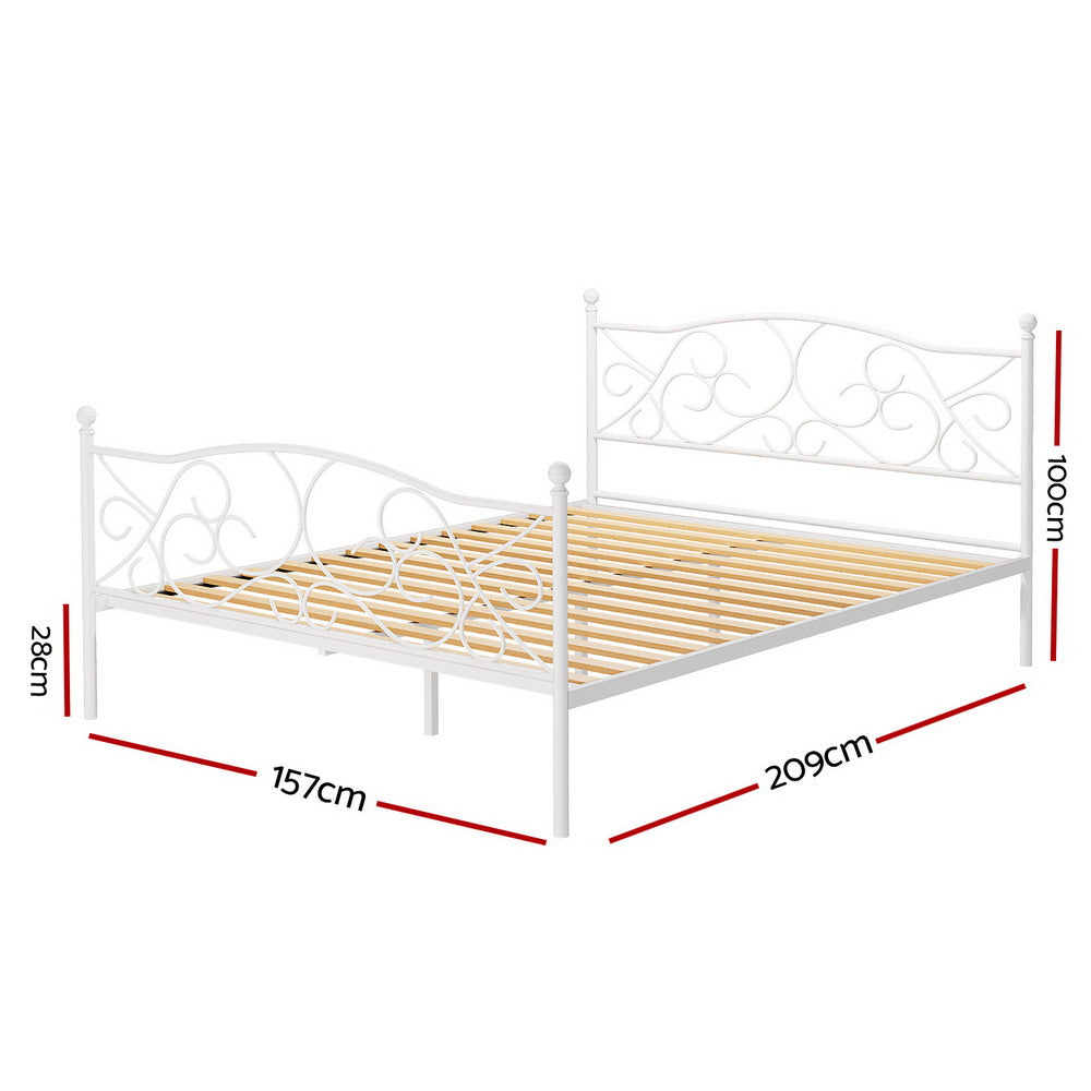 Queen Size Metal Bed Frame Groa Durable Platform Design