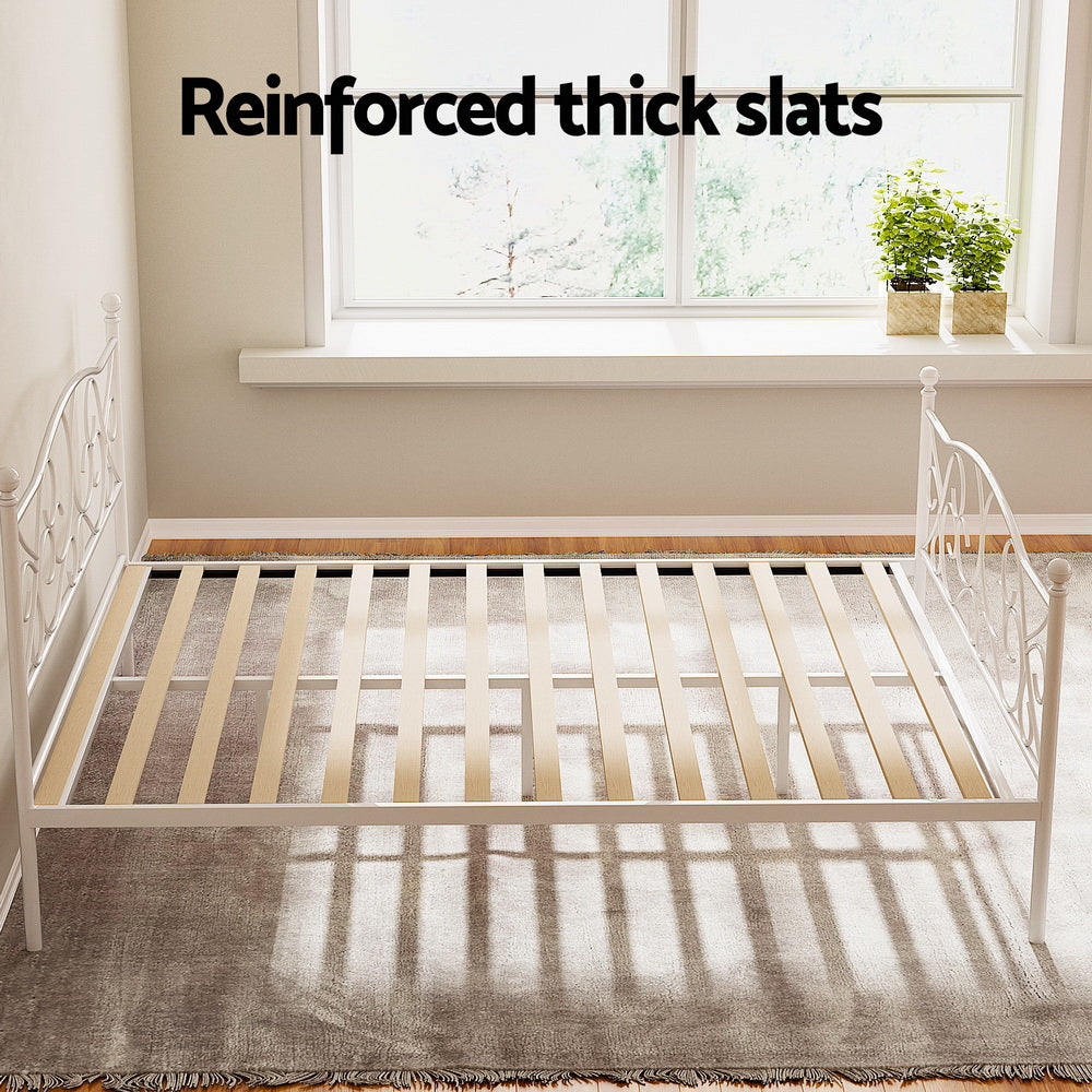 Queen Size Metal Bed Frame Groa Durable Platform Design