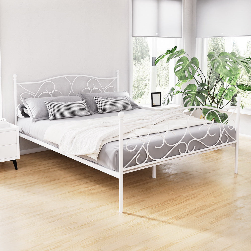 Queen Size Metal Bed Frame Groa Durable Platform Design