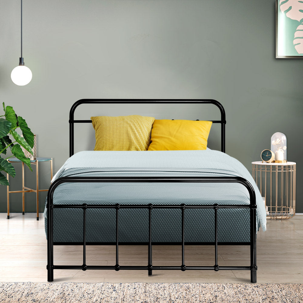 Bed Frame Metal Bed Frame LEO - King Single(Black)