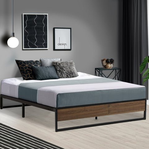 Metal Bed Frame Double Size Black OSLO