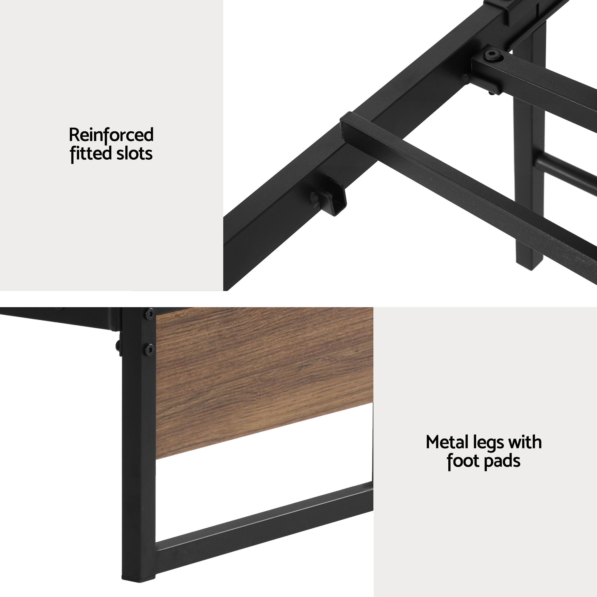 Artiss Oslo Double Bed Frame Metal 2 Drawers | Simpledeals