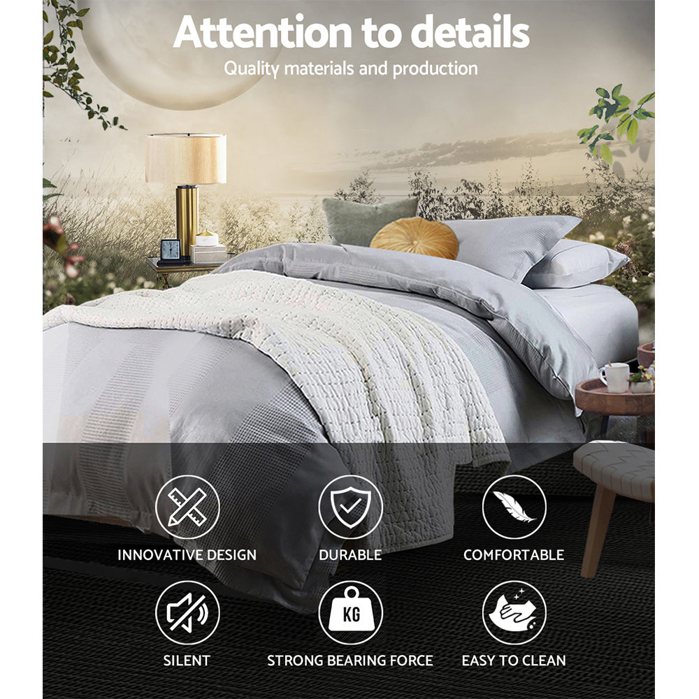 King Single Bed Frame Industrial Metal & Wood Black Finish