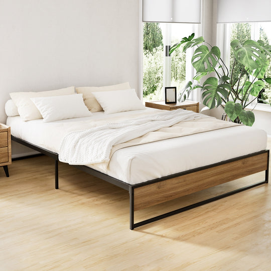 Metal Bed Frame Queen Size Mattress Base Platform Foundation