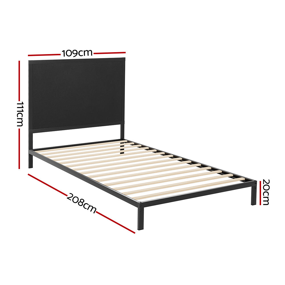 King Single Metal Bed Frame With Sturdy Base And Modern Design