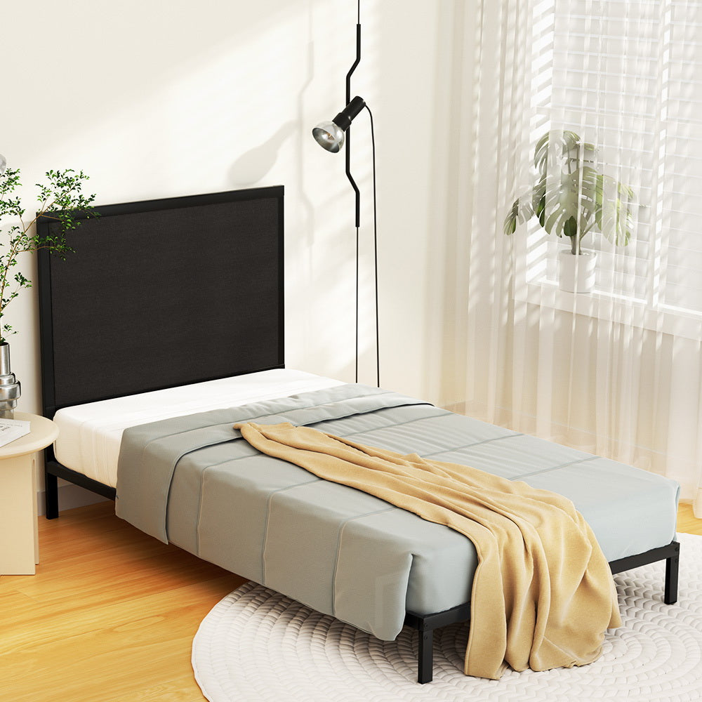 King Single Metal Bed Frame With Sturdy Base And Modern Design