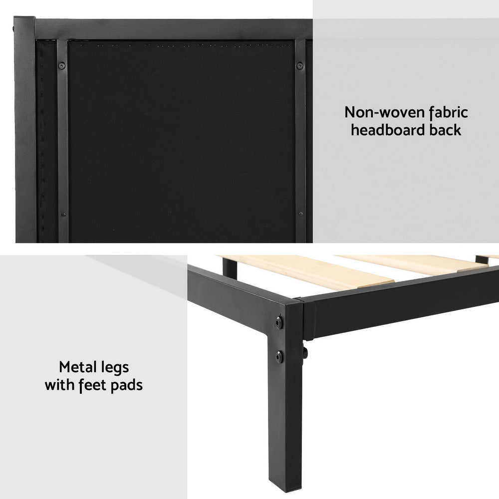 King Single Metal Bed Frame With Sturdy Base And Modern Design