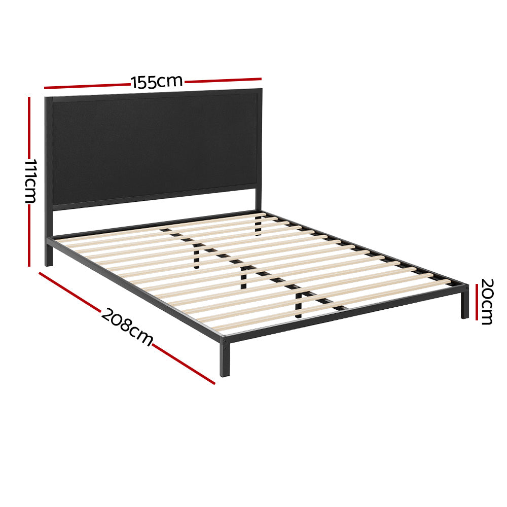 Queen Size Metal Bed Frame With Durable Base And Sleek Design