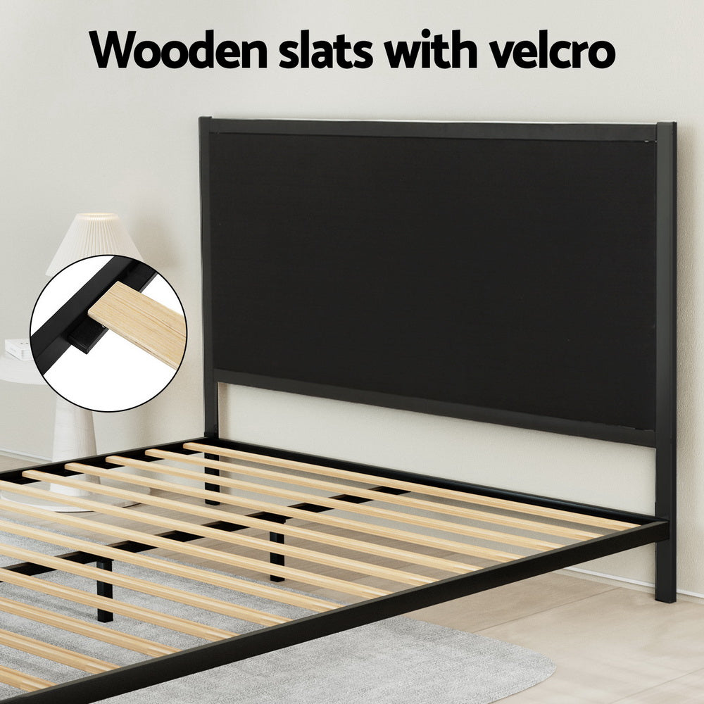 Queen Size Metal Bed Frame With Durable Base And Sleek Design