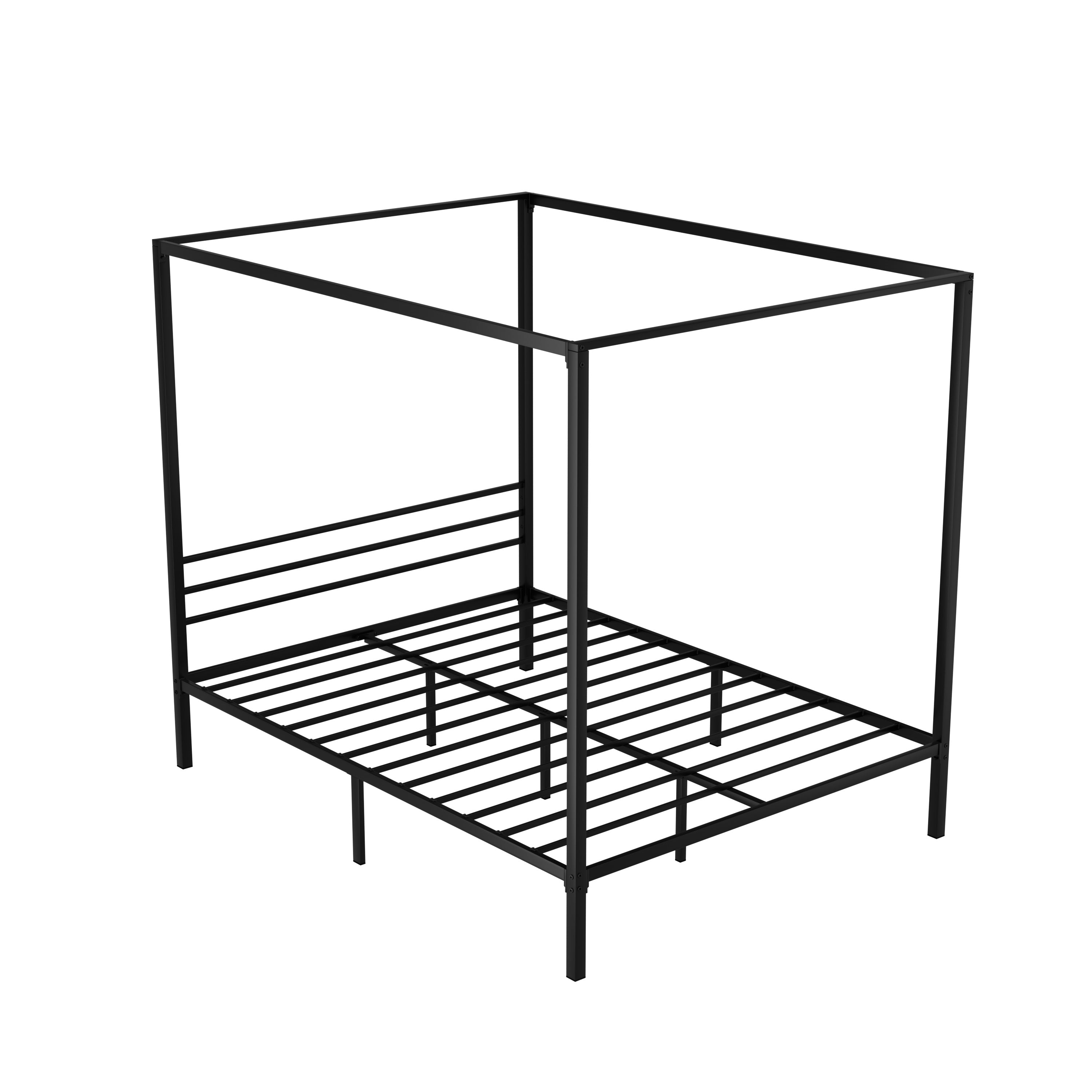 Double/Queen Metal Four-Poster Bed Frame - Black