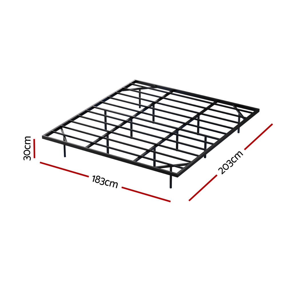 King Size Floating Metal Bed Frame With Smart LED Lights Silent Platform | Metal finish