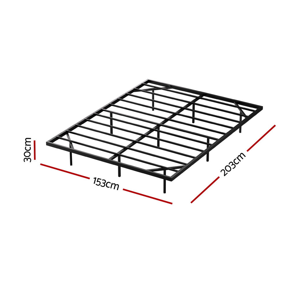 Floating Metal Bed Frame With Smart LED Lights Silent Platform-Queen Size | Metal finish
