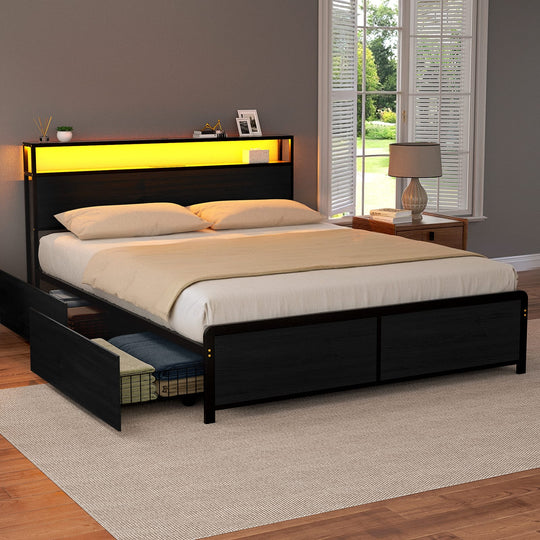 Queen Metal Bed Frame Storage 203x153cm