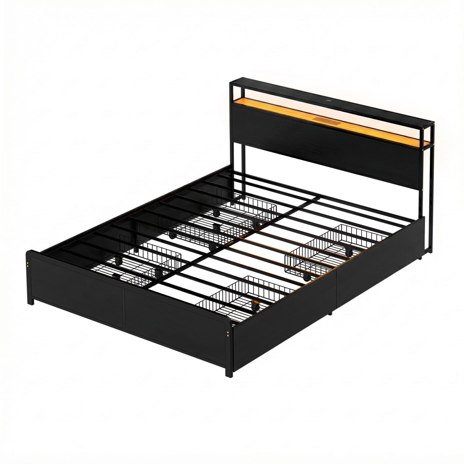 Queen Metal Bed Frame Storage 203x153cm