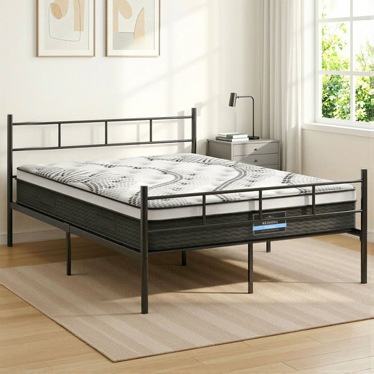Double Bed Frame Metal SOL Mattress Combo