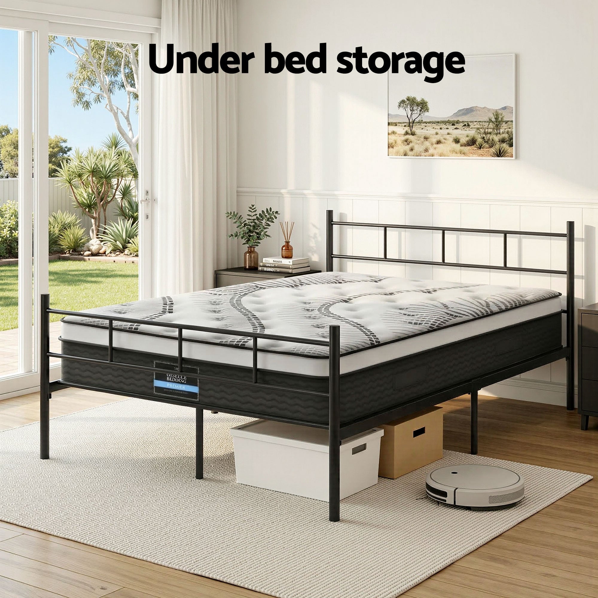 Artiss Double Bed Frame Metal SOL Mattress Combo | Simpledeals