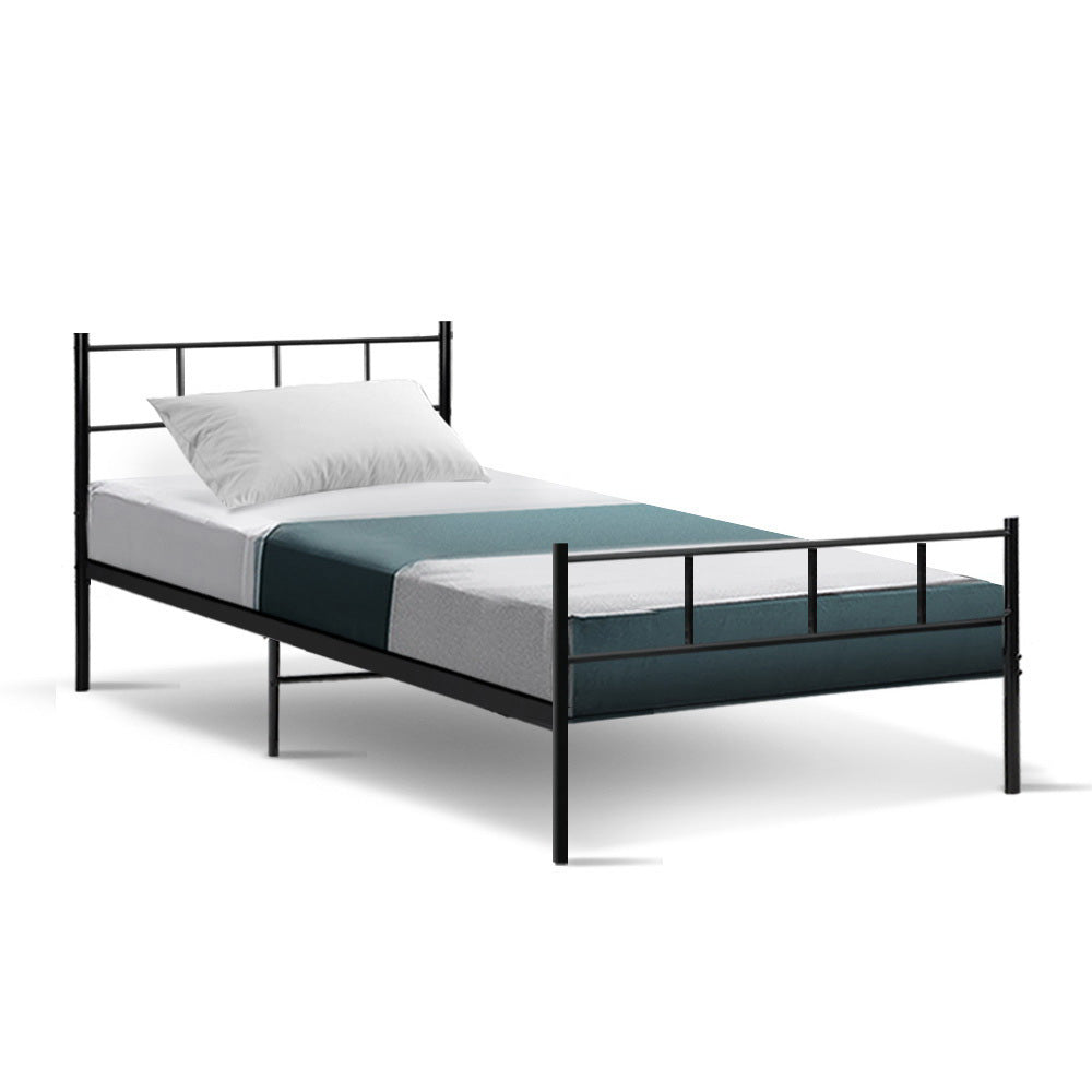 Metal Bed Frame Single Size Platform Black