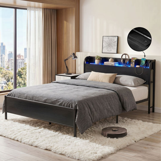 Double Bed Frame LED RGB Charging Station - Beds & Bed Frames