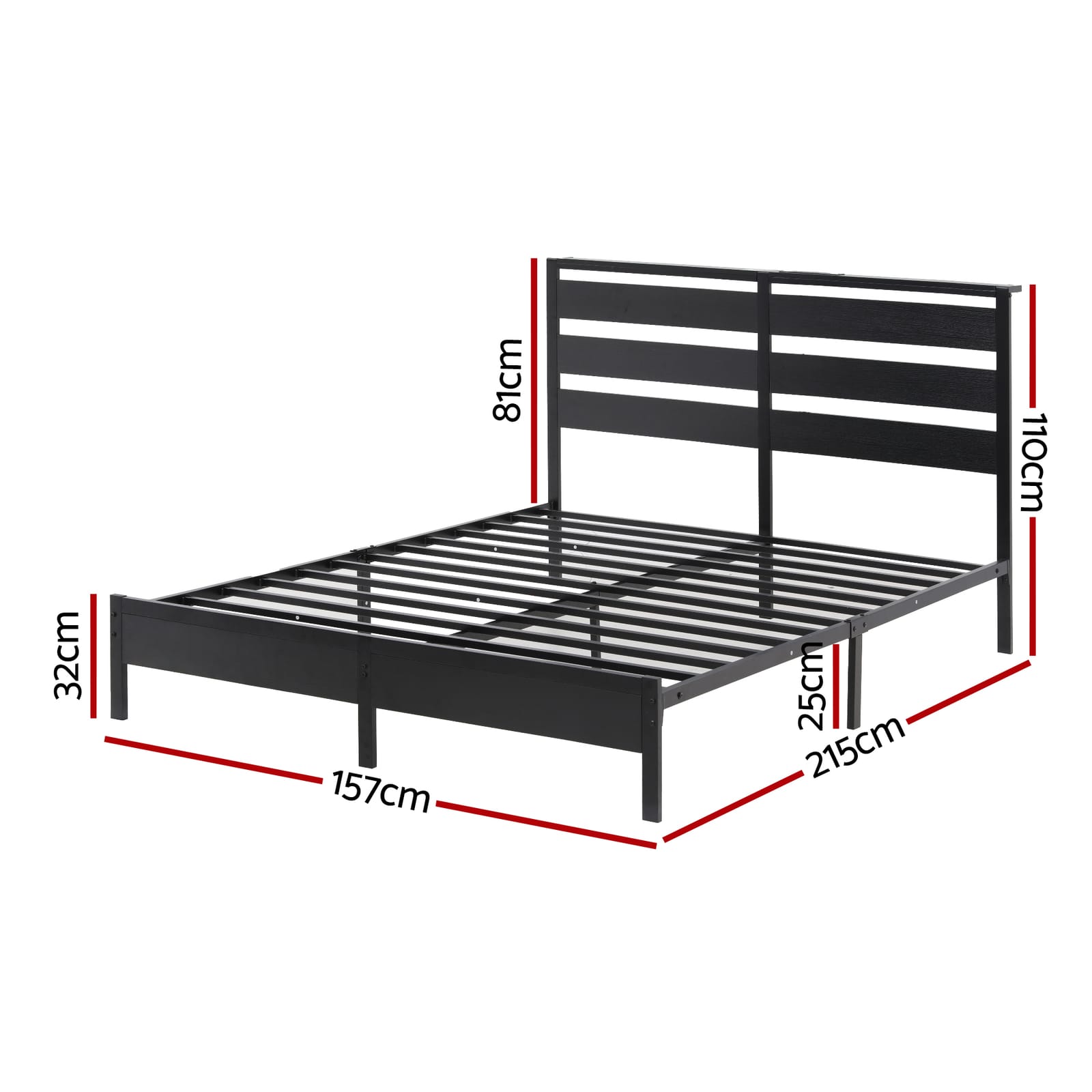 Queen Bed Frame With Led Lights 203x153cm