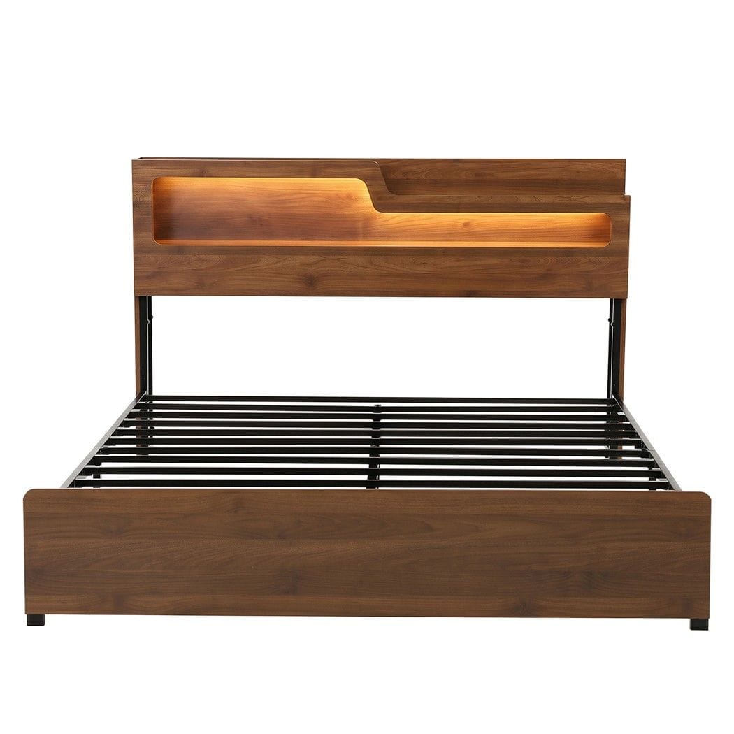 King Bed Frame Metal Storage 203x183cm