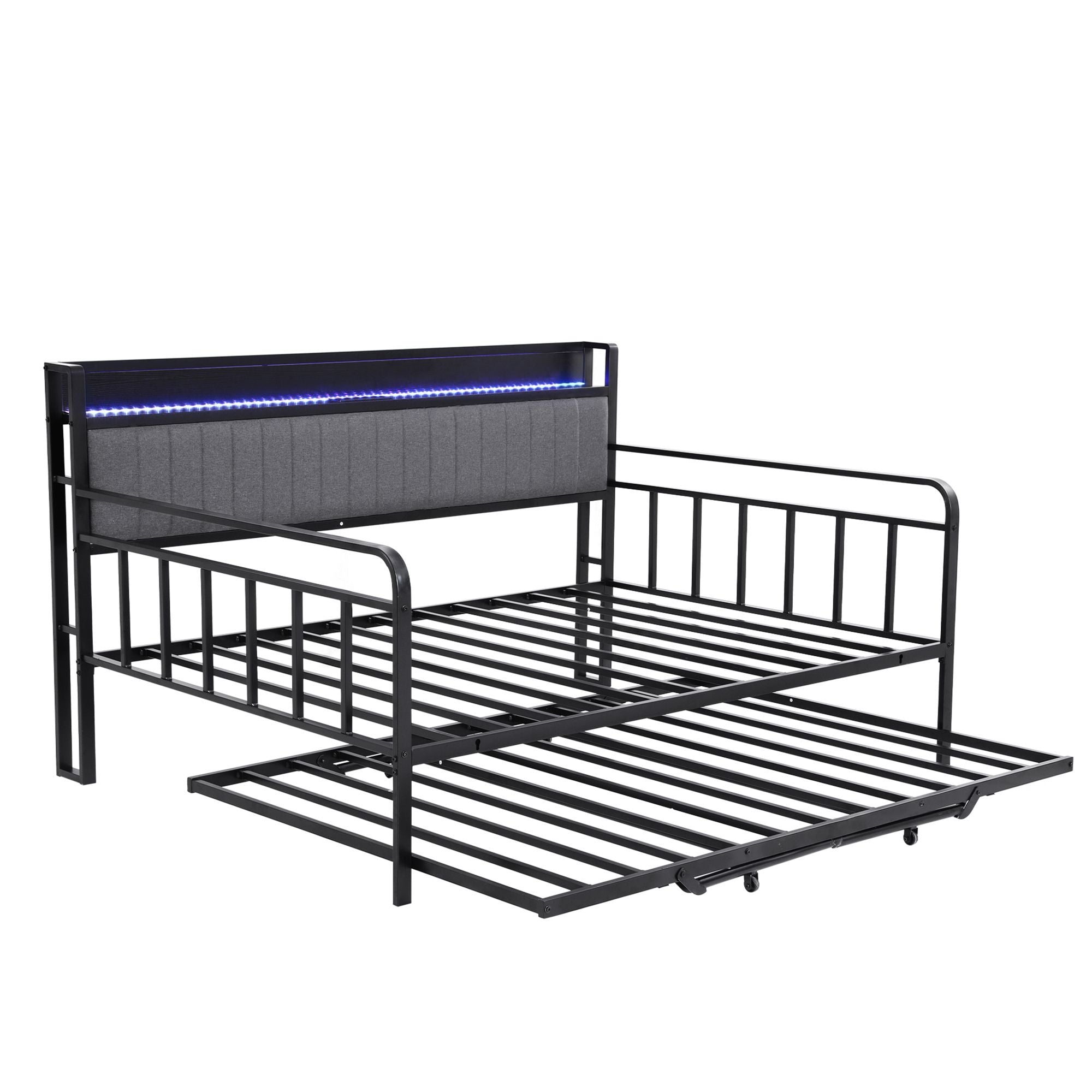 Double LED Trundle Daybed Charging Station | Simpledeals