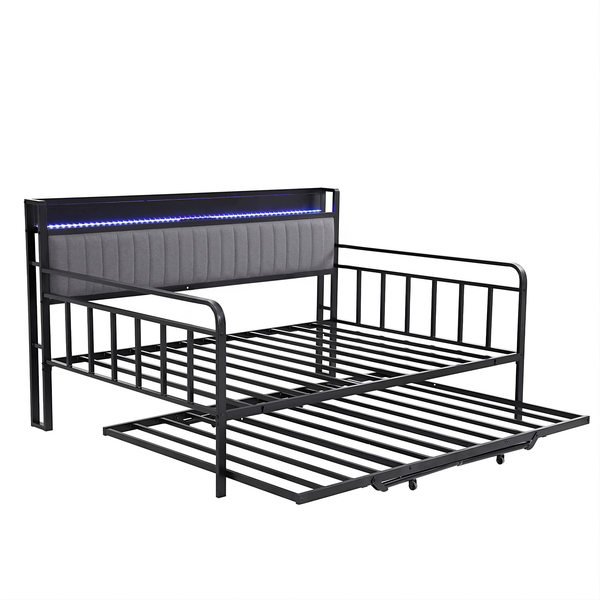 King Single Trundle Daybed LED Charging Station | Simpledeal