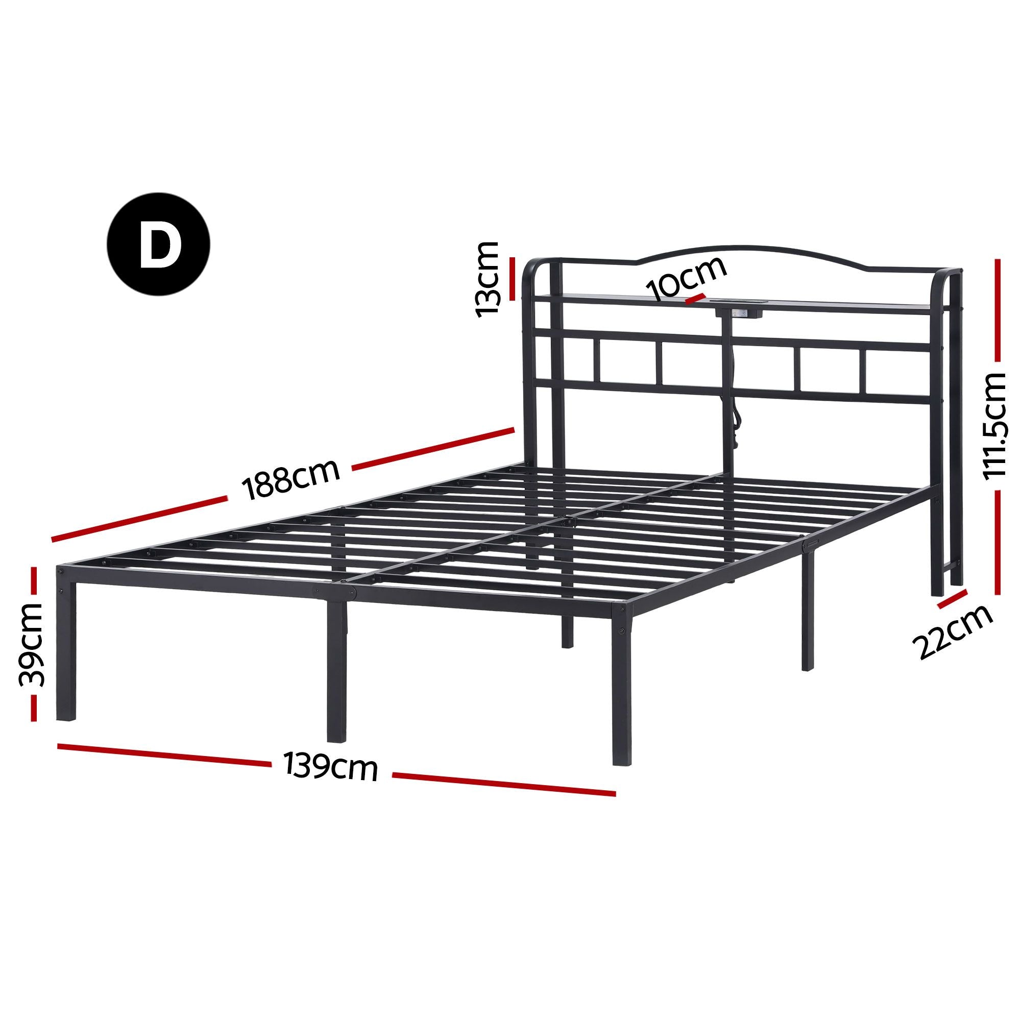 Double Bed Frame Charging Station USB | Simpledeals