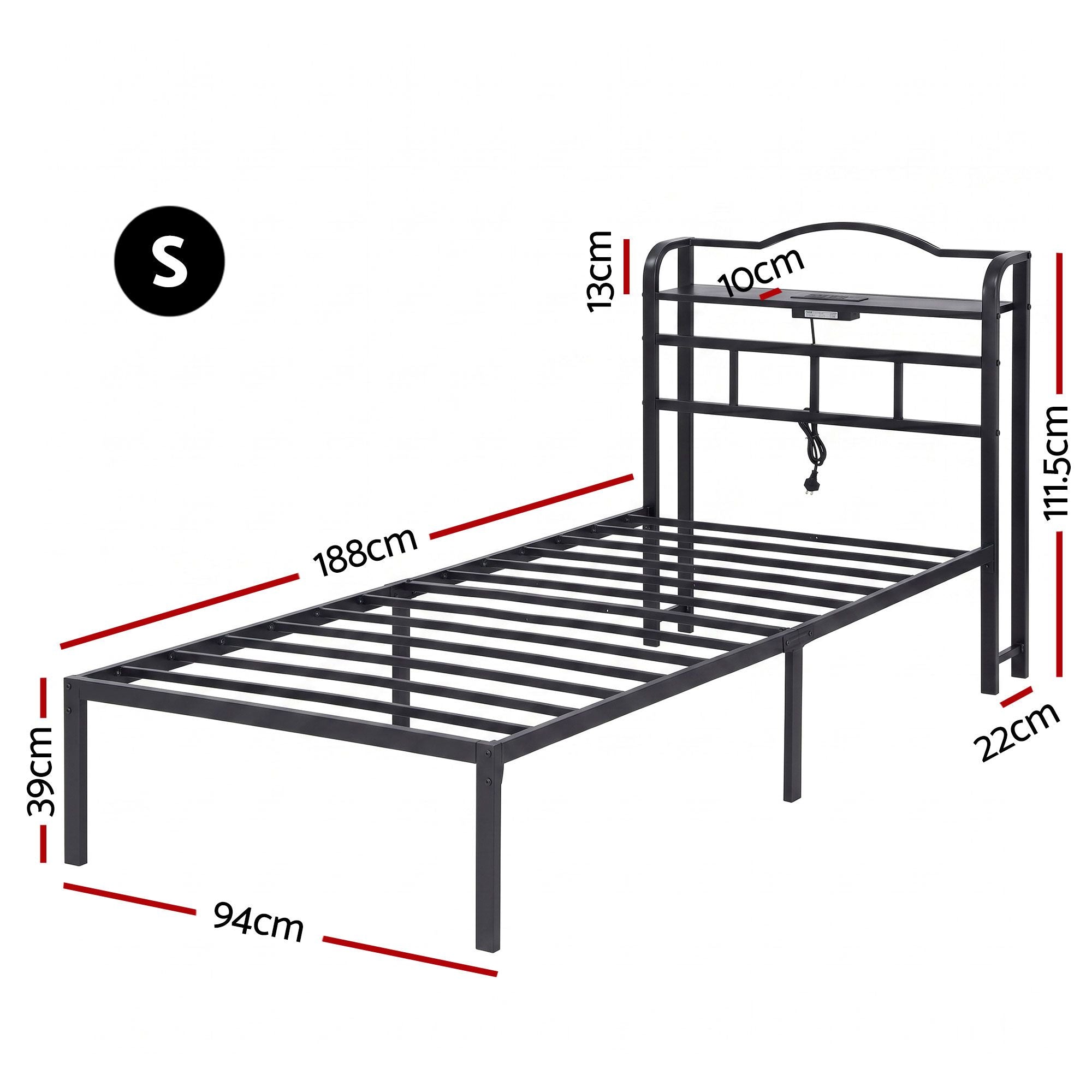 Single Bed Frame Charging Station USB | Simpledeals