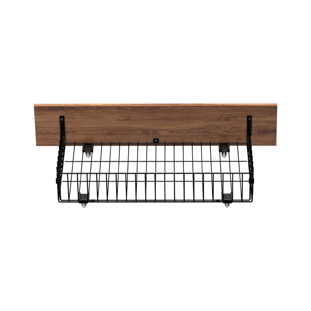 2x Storage Drawers with Wheels Metal Brown Bed Frame