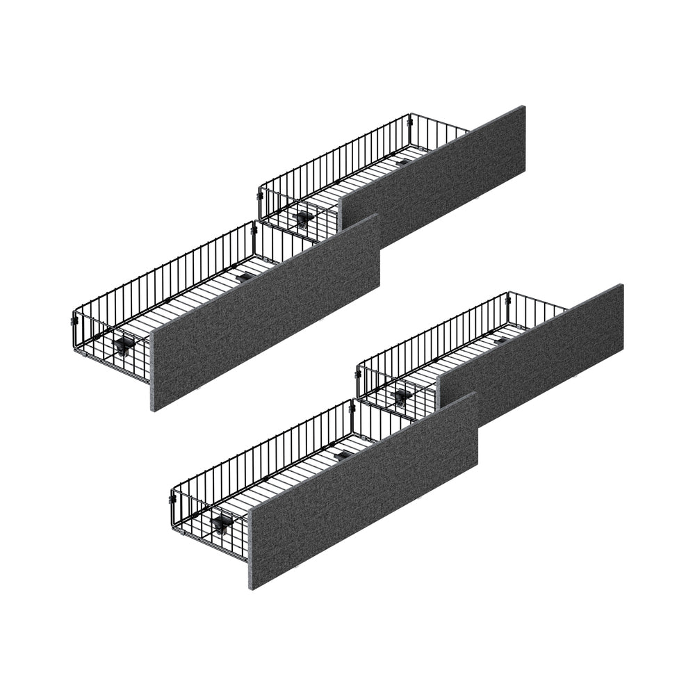 Trundle Drawers With Wheels For Bed Frame Metal Storage Grey With 2&4 Drawrs
