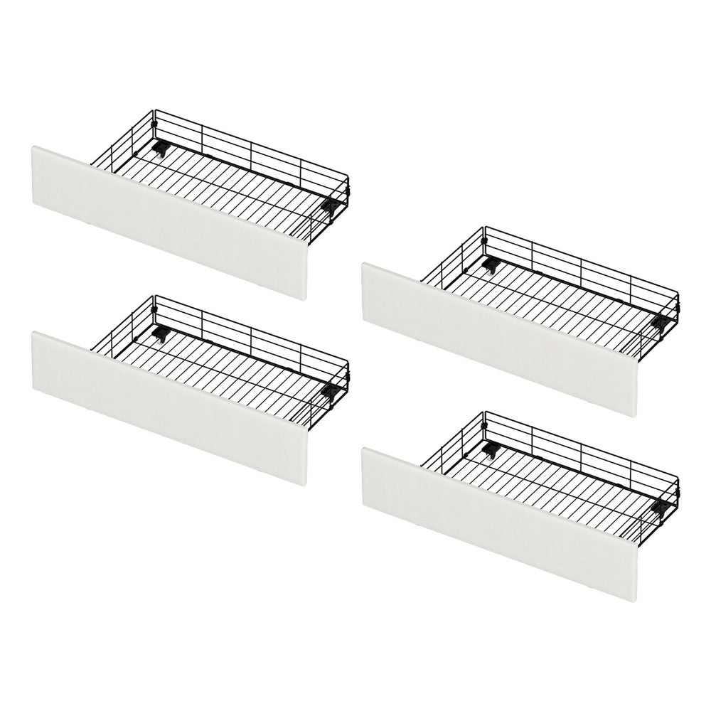 Bed Frame With Trundle Storage Metal Drawers White 2&4 Draws