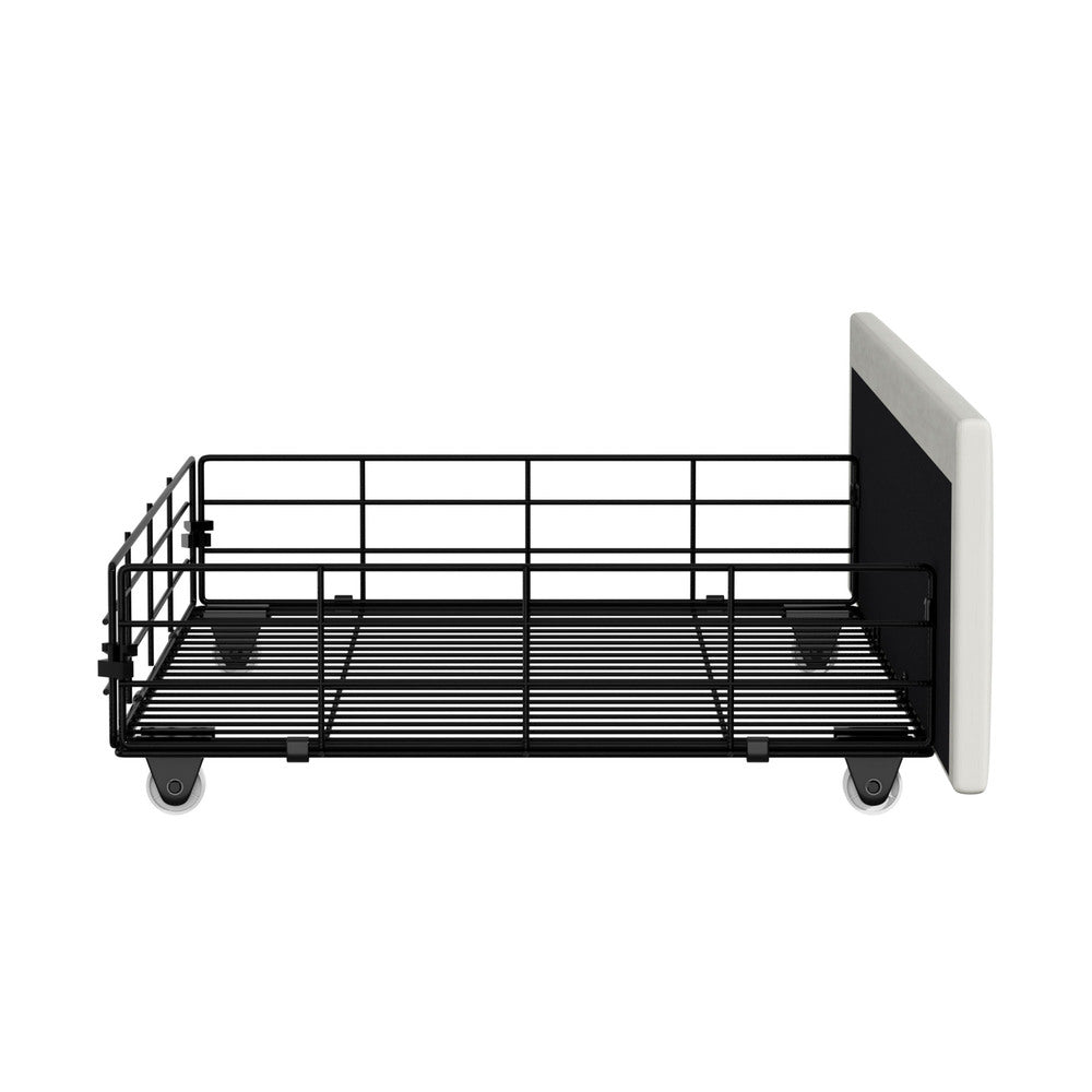 Bed Frame With Trundle Storage Metal Drawers White 2&4 Draws