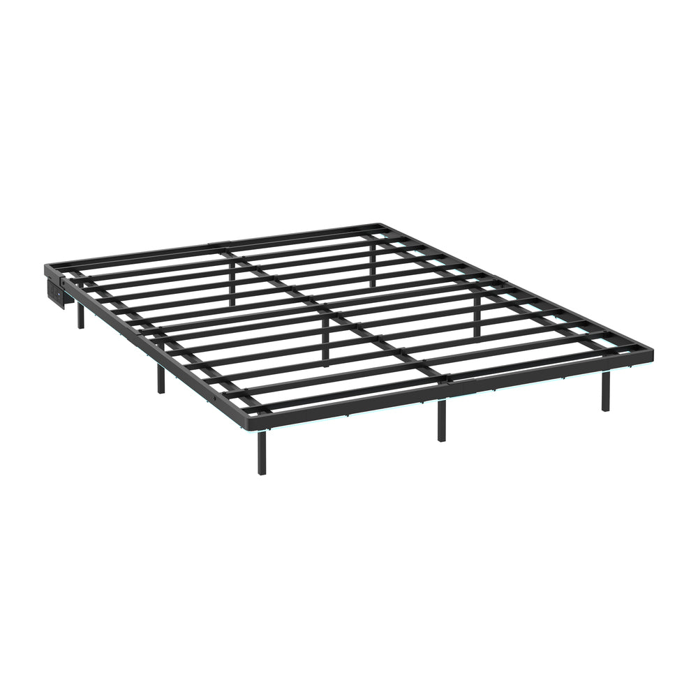 Metal Bed Frame Queen Size Black 203x153x24cm