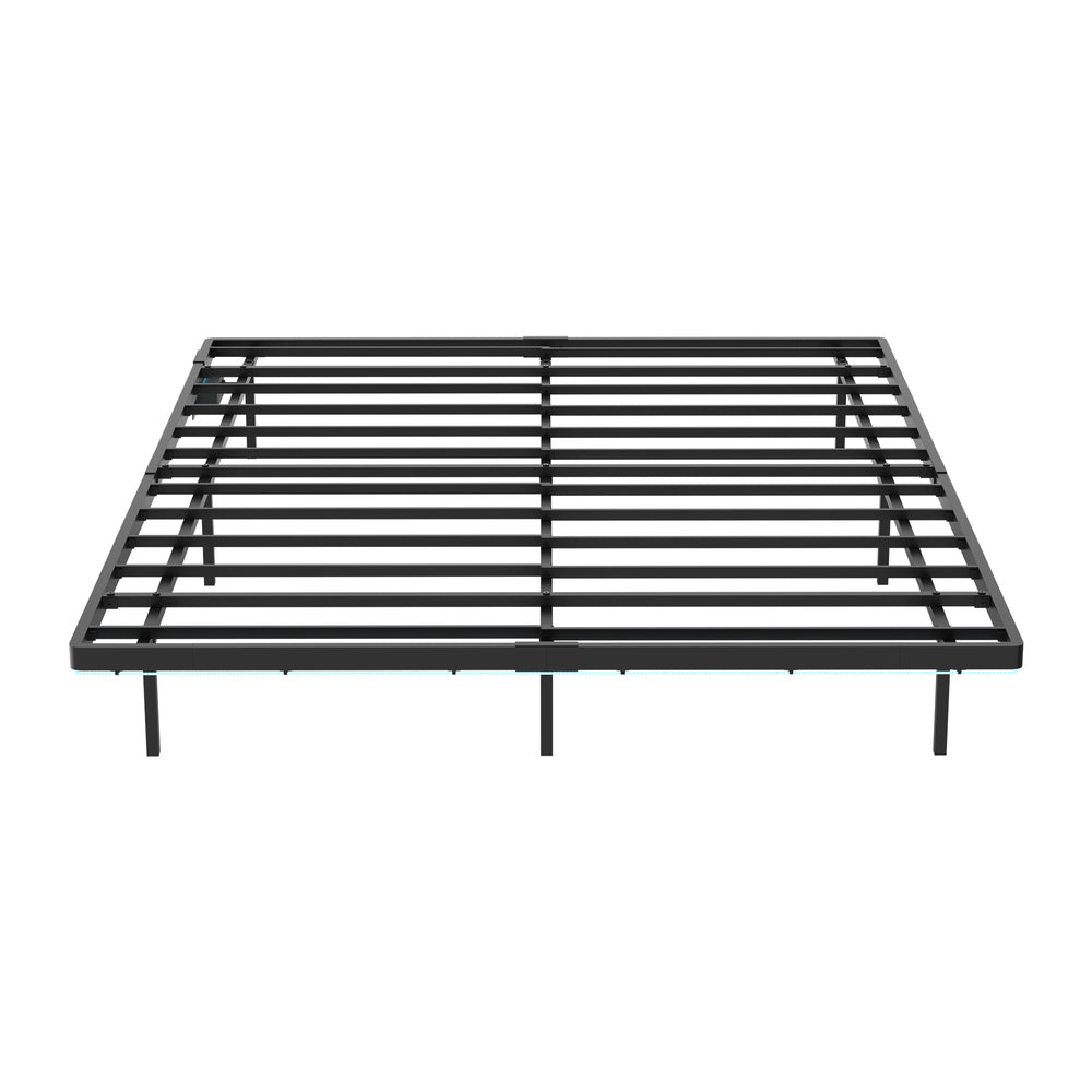 Metal Bed Frame Queen Size Black 203x153x24cm