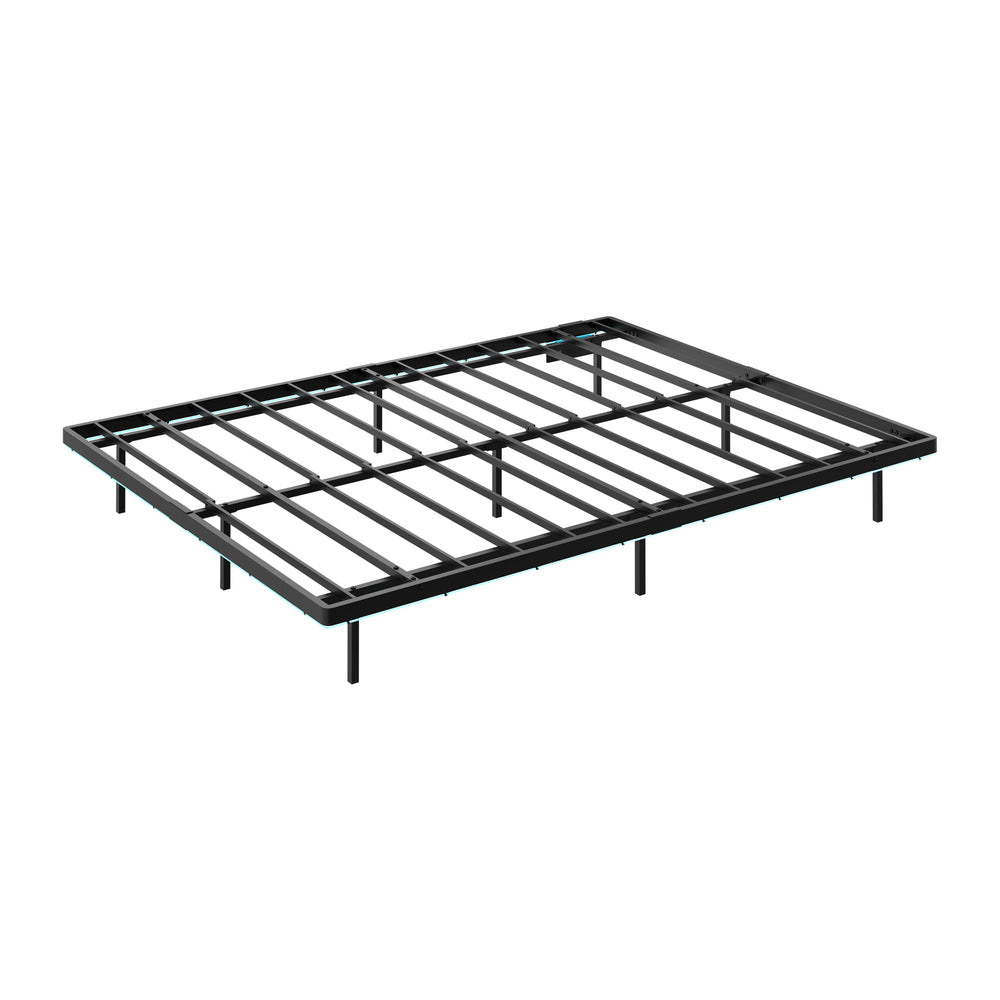 Metal Bed Frame Queen Size Black 203x153x24cm