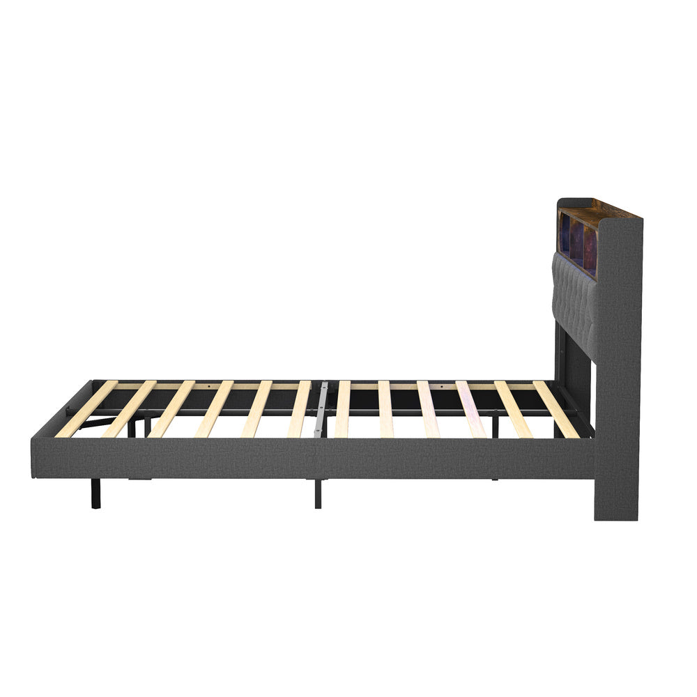 Queen Bed Frame With Led Headboard 219x154x109.5cm
