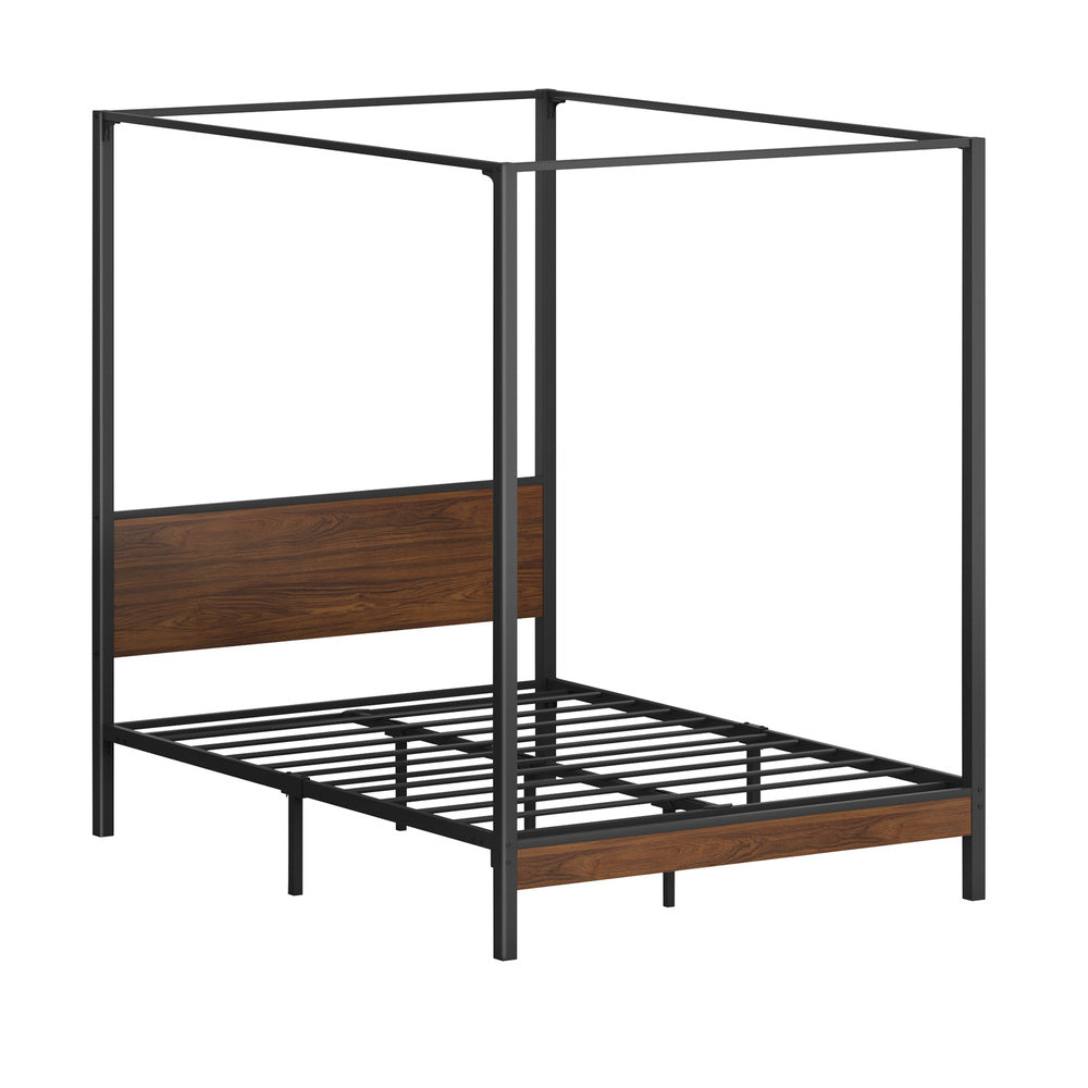 Metal Canopy Bed Frame Platform Design - Queen Size