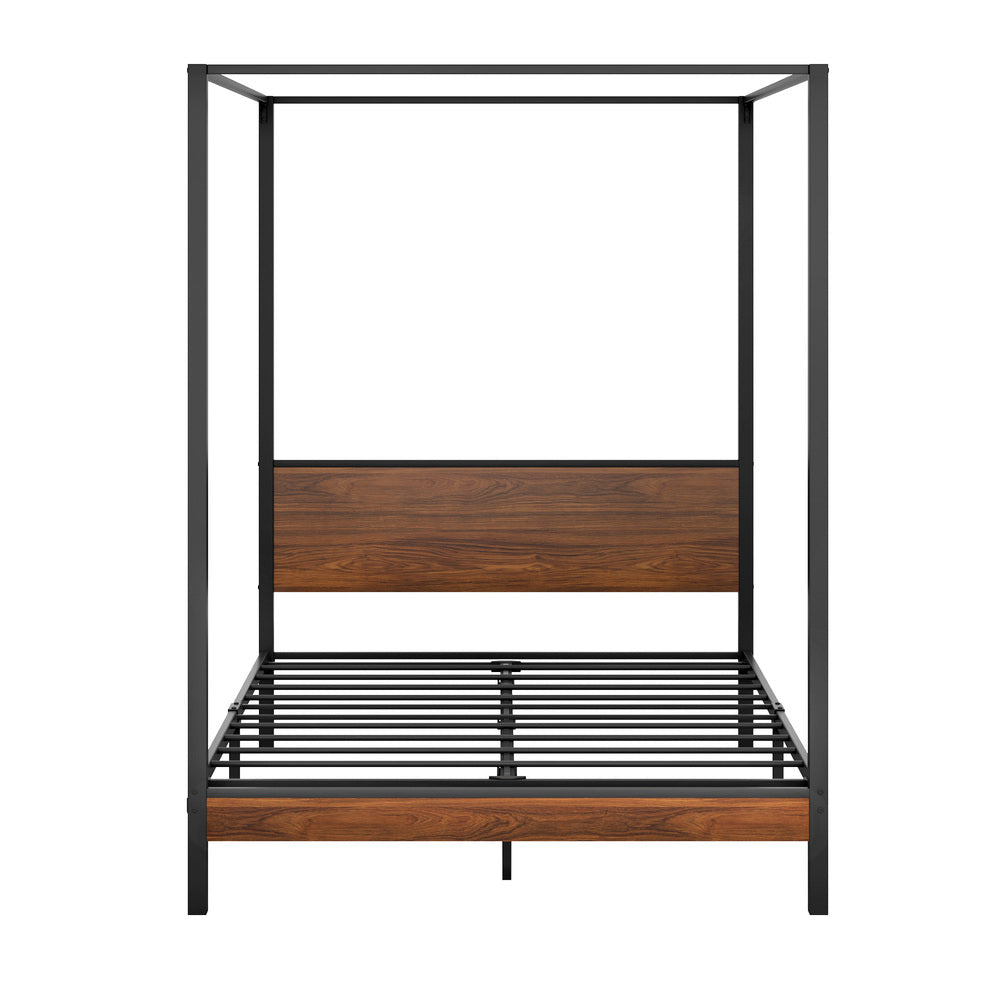 Metal Canopy Bed Frame Platform Design - Queen Size