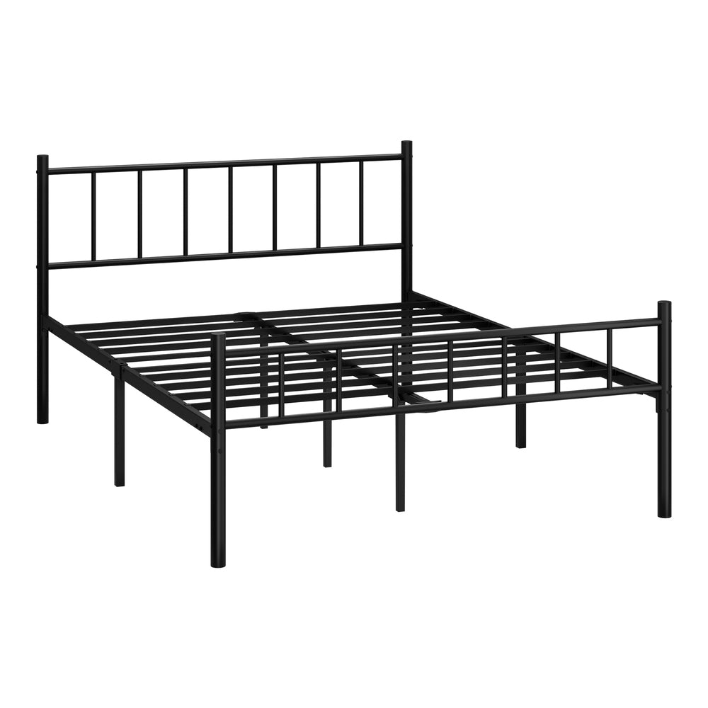 Double/King Single/Queen Metal Bed Frame Platform Black Steel Base Design for Bedroom