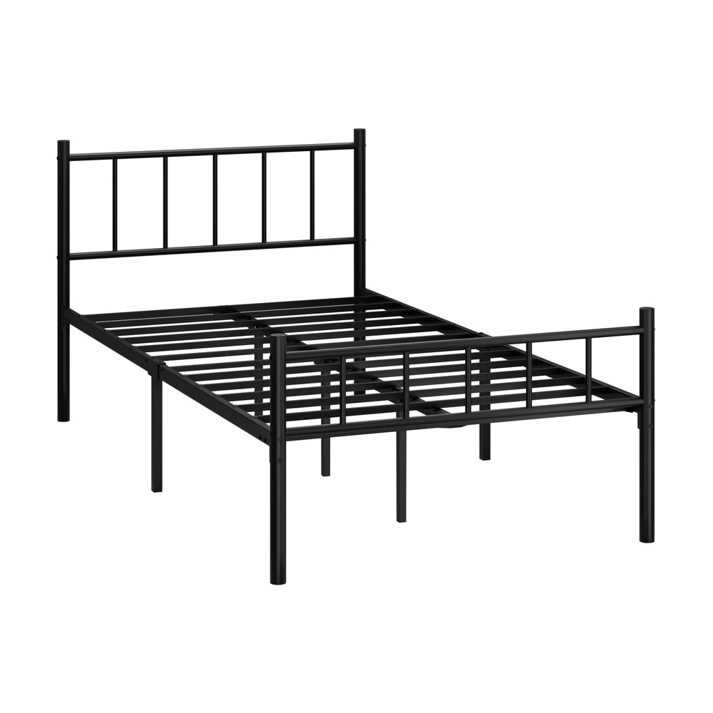 Double/King Single/Queen Metal Bed Frame Platform Black Steel Base Design for Bedroom