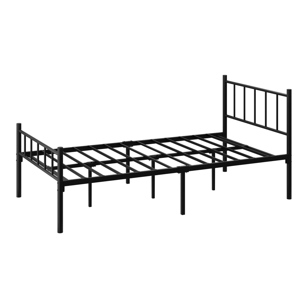 Double/King Single/Queen Metal Bed Frame Platform Black Steel Base Design for Bedroom