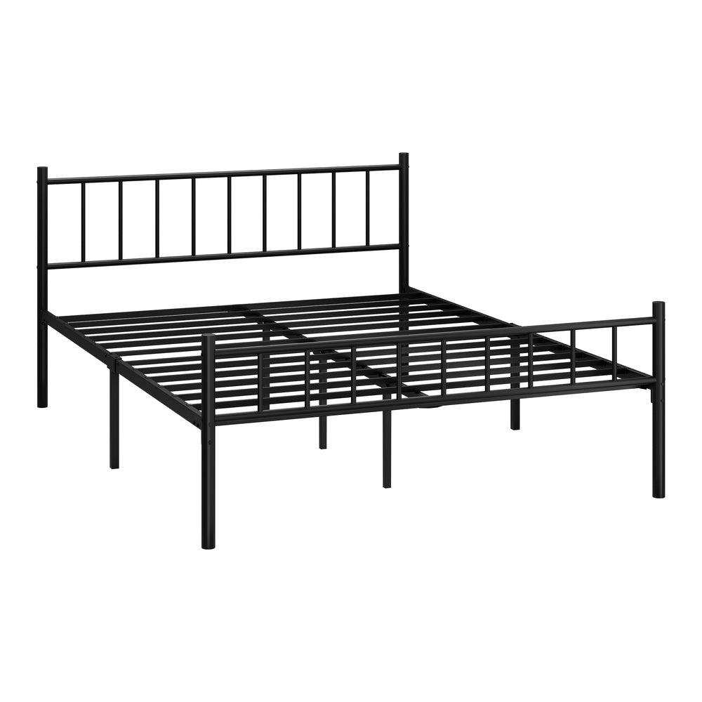 Double/King Single/Queen Metal Bed Frame Platform Black Steel Base Design for Bedroom