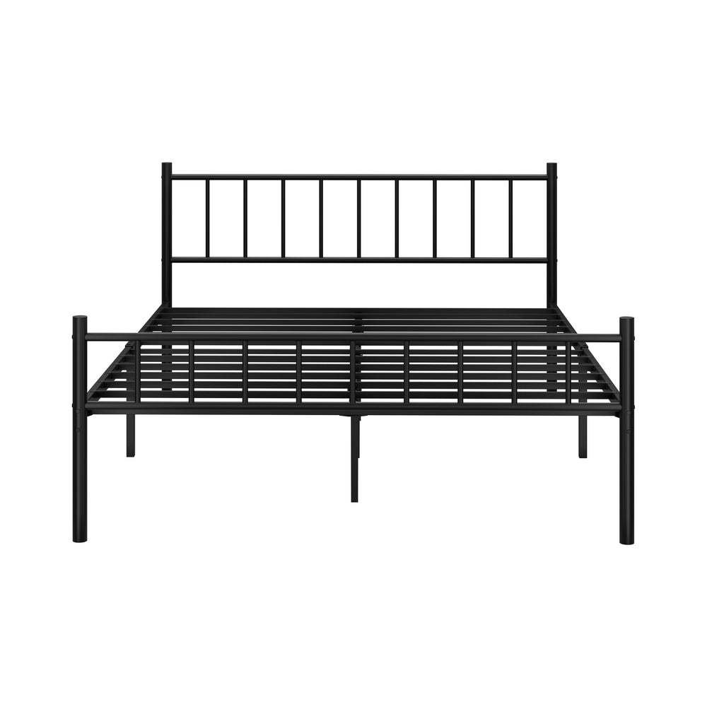 Double/King Single/Queen Metal Bed Frame Platform Black Steel Base Design for Bedroom