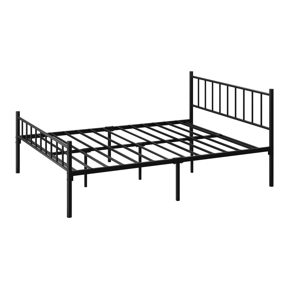 Double/King Single/Queen Metal Bed Frame Platform Black Steel Base Design for Bedroom