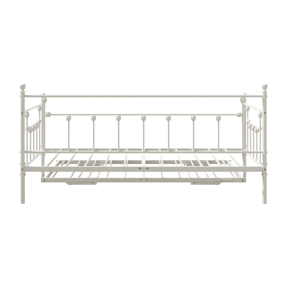 Trundle Bed Frame Single Size Metal 2x Single Beds