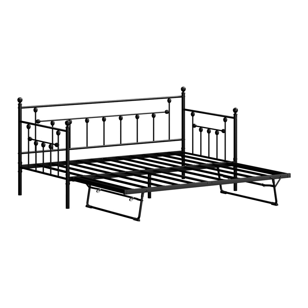 Metal Trundle Bed Frame Single 197x97x95cm