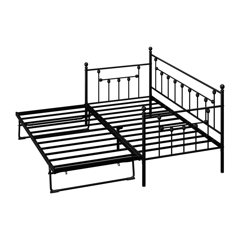 Metal Trundle Bed Frame Single 197x97x95cm