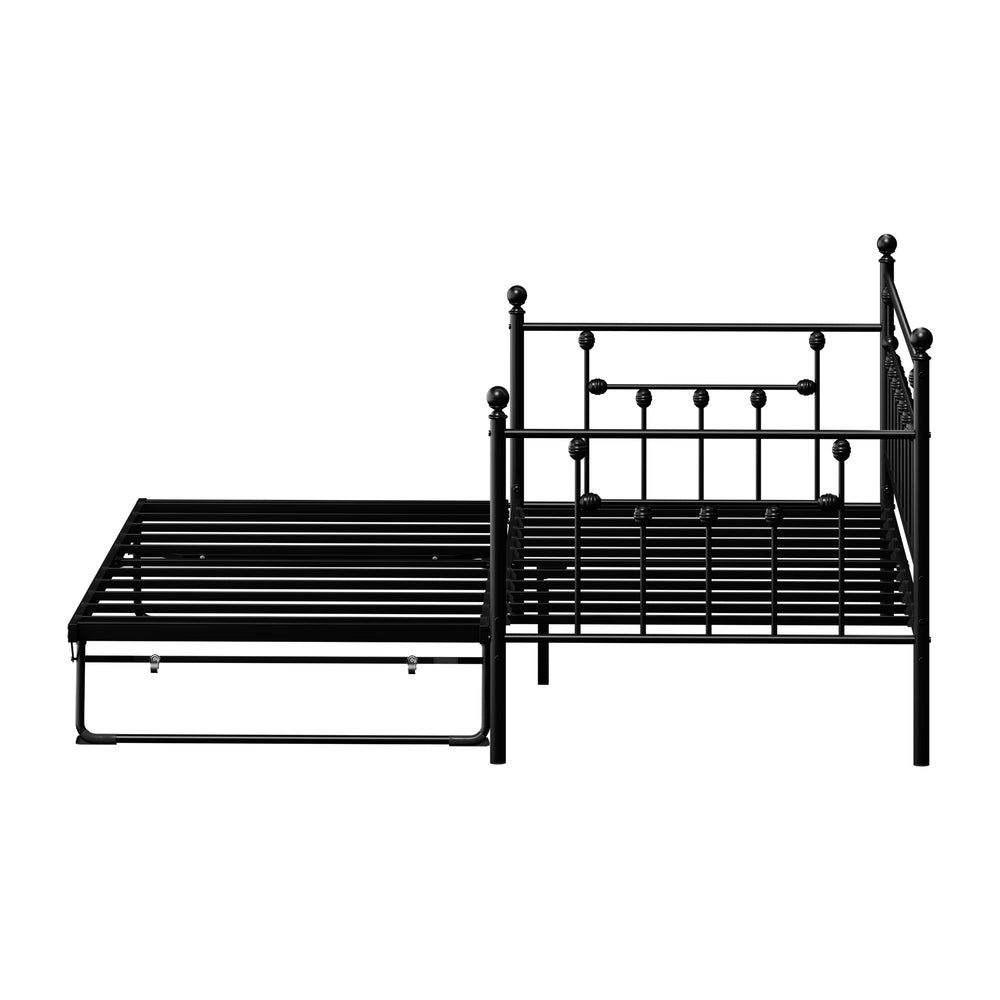 Metal Trundle Bed Frame Single 197x97x95cm