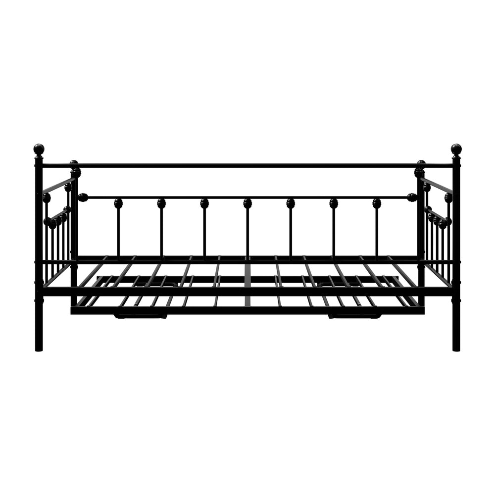 Metal Trundle Bed Frame Single 197x97x95cm