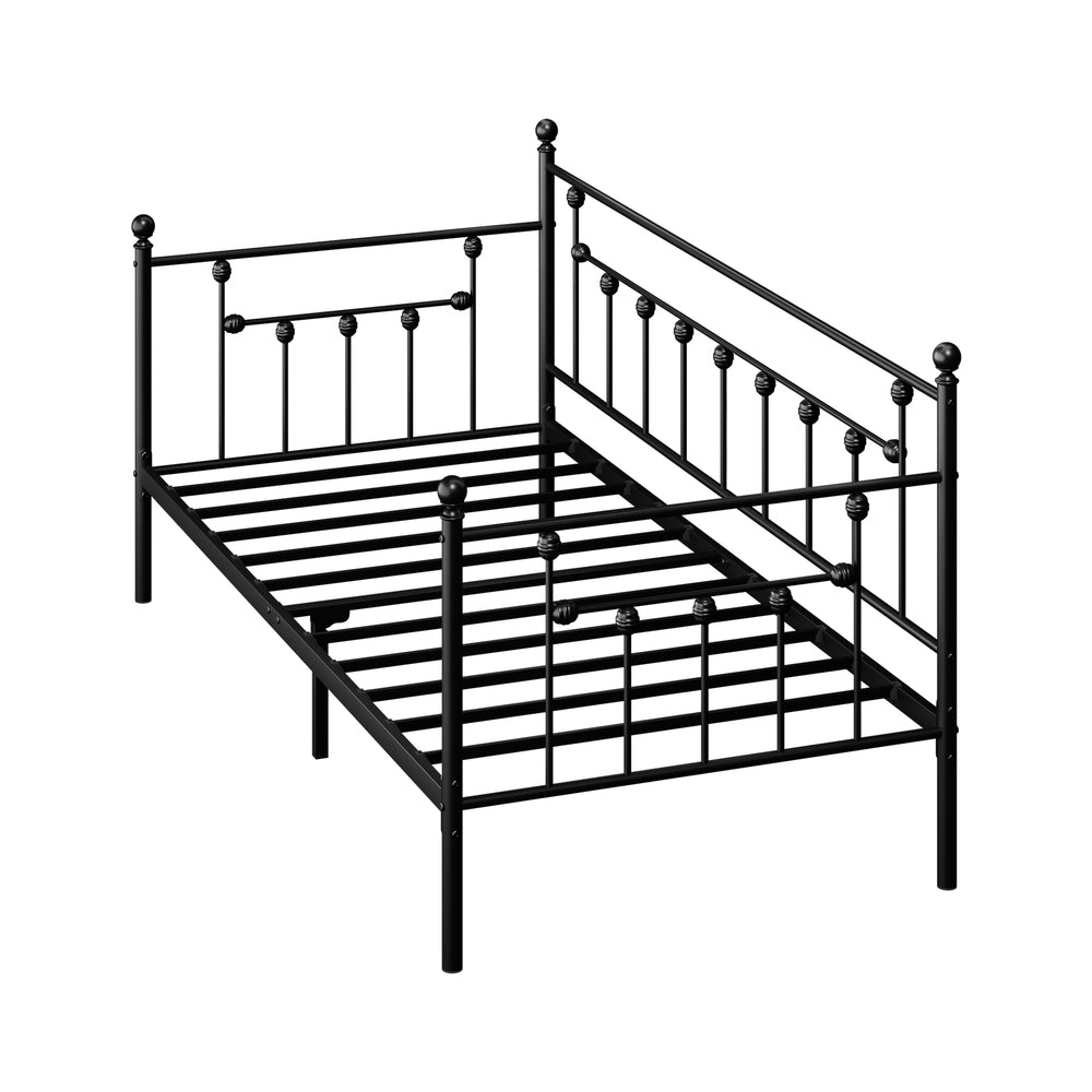 Metal Daybed Frame Single Size Steel Slat Sofa Bed